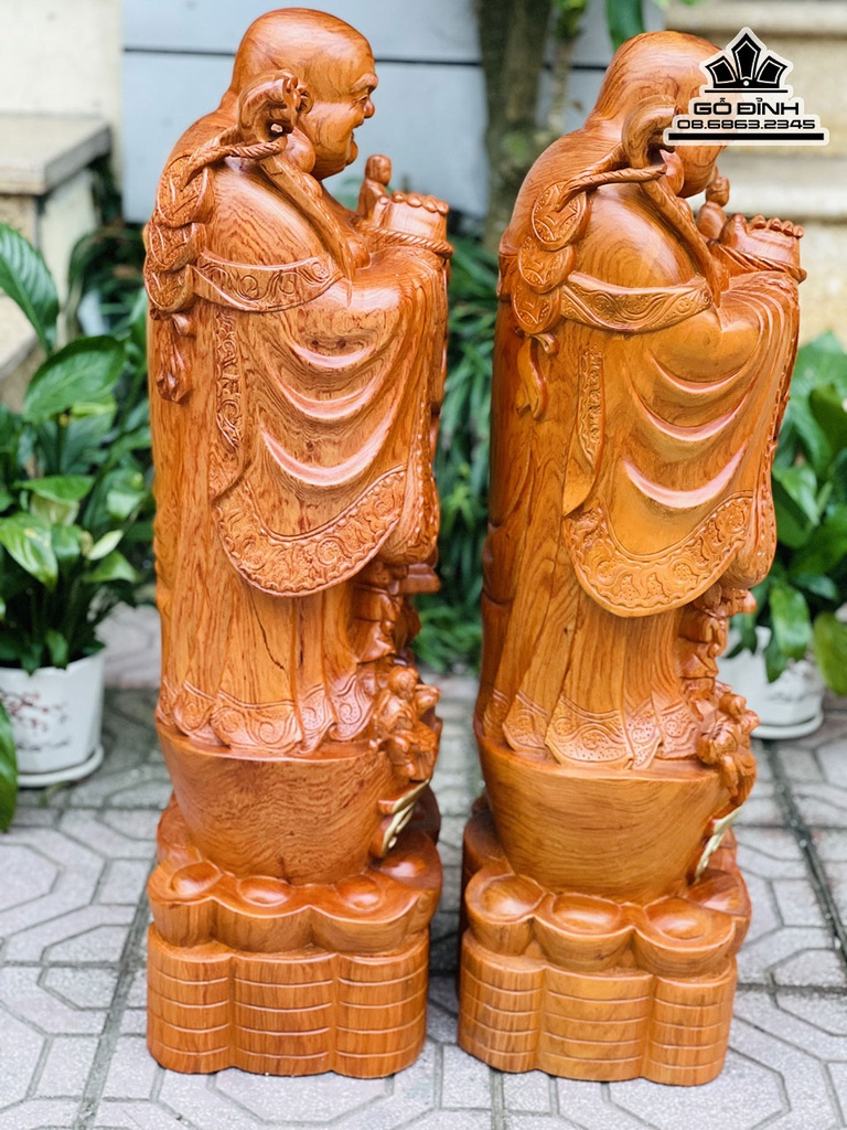 Tượng Phât Di Lặc Chúc Phúc Gỗ Hương Đá Cao 80 Ngang 28 Sâu 23 (cm) 1
