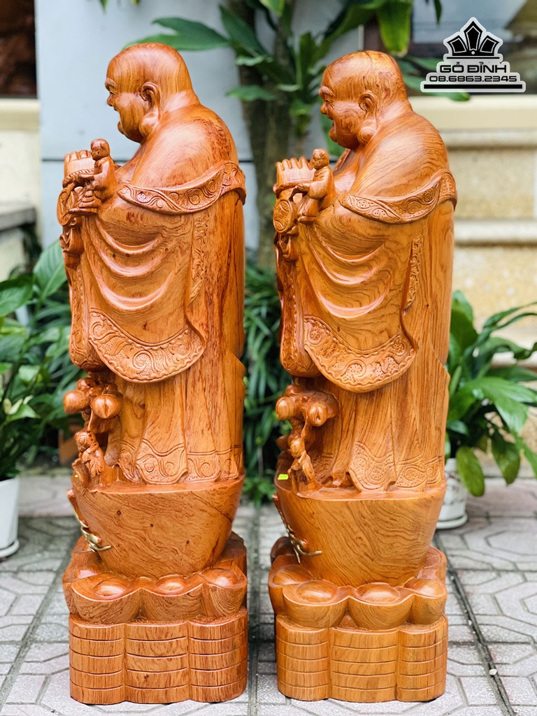 Tượng Phât Di Lặc Chúc Phúc Gỗ Hương Đá Cao 80 Ngang 28 Sâu 23 (cm) 4