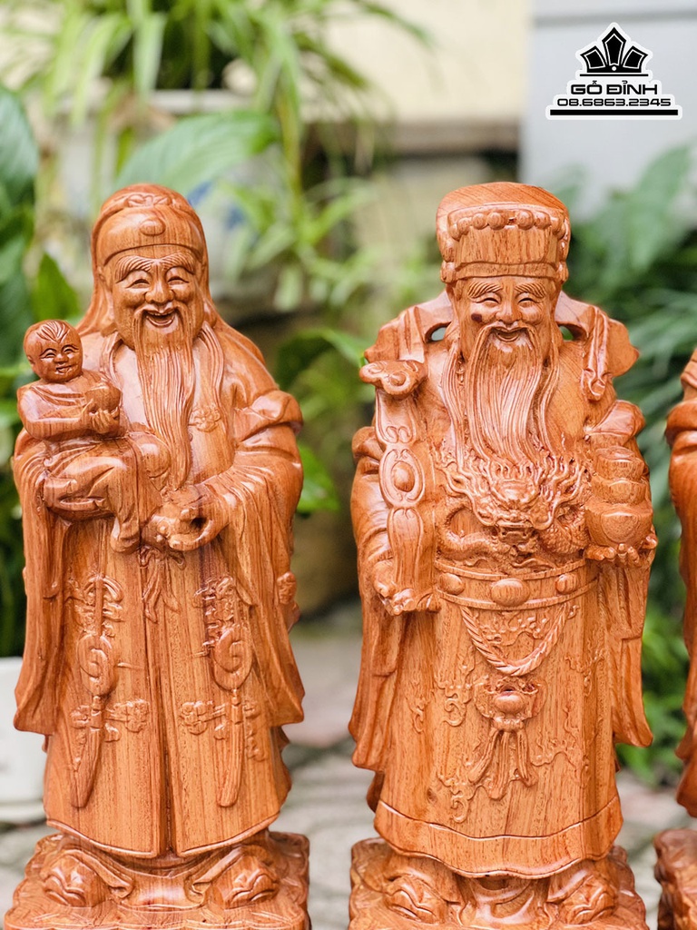 Tượng Phúc Lộc Thị Gỗ Hương Cao 50 Ngang 15 Sâu 12 (cm) 0