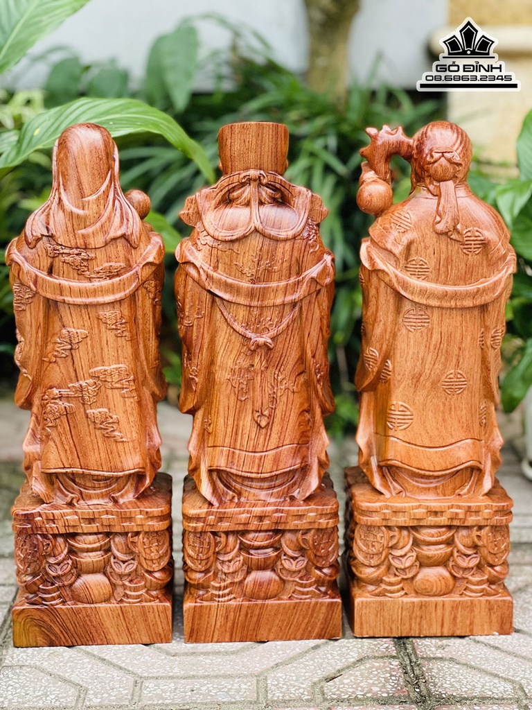 Tượng Phúc Lộc Thị Gỗ Hương Cao 50 Ngang 15 Sâu 12 (cm) 1