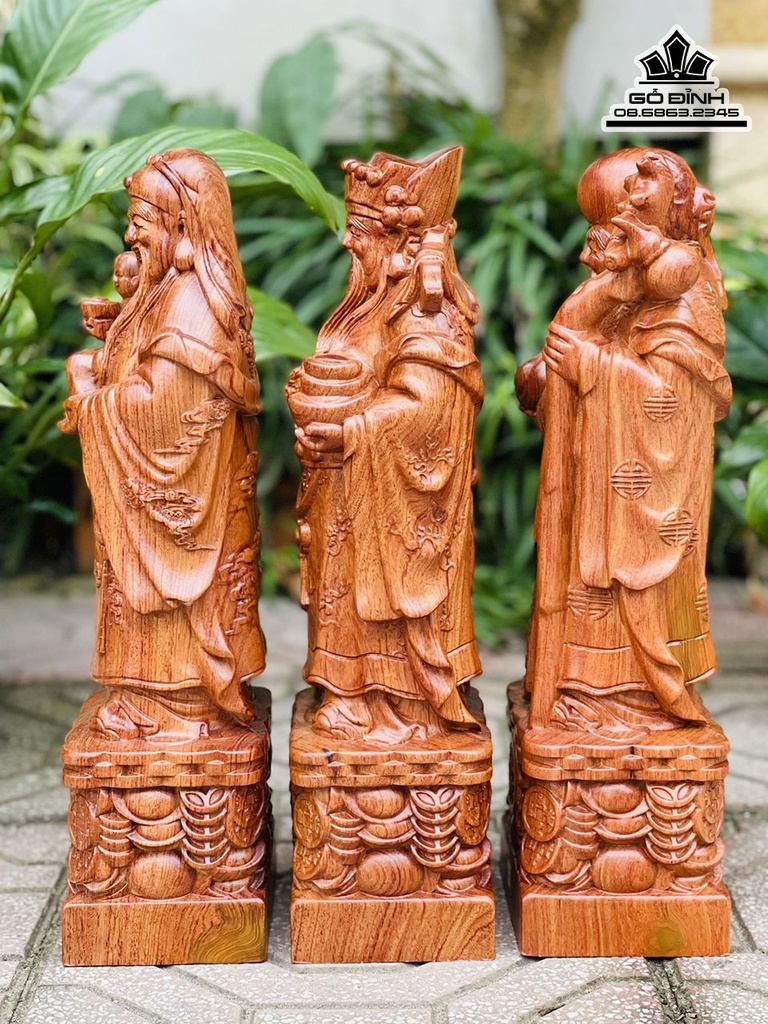 Tượng Phúc Lộc Thị Gỗ Hương Cao 50 Ngang 15 Sâu 12 (cm) 2