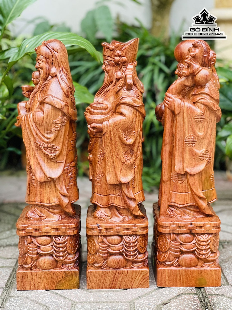 Tượng Phúc Lộc Thị Gỗ Hương Cao 50 Ngang 15 Sâu 12 (cm)4