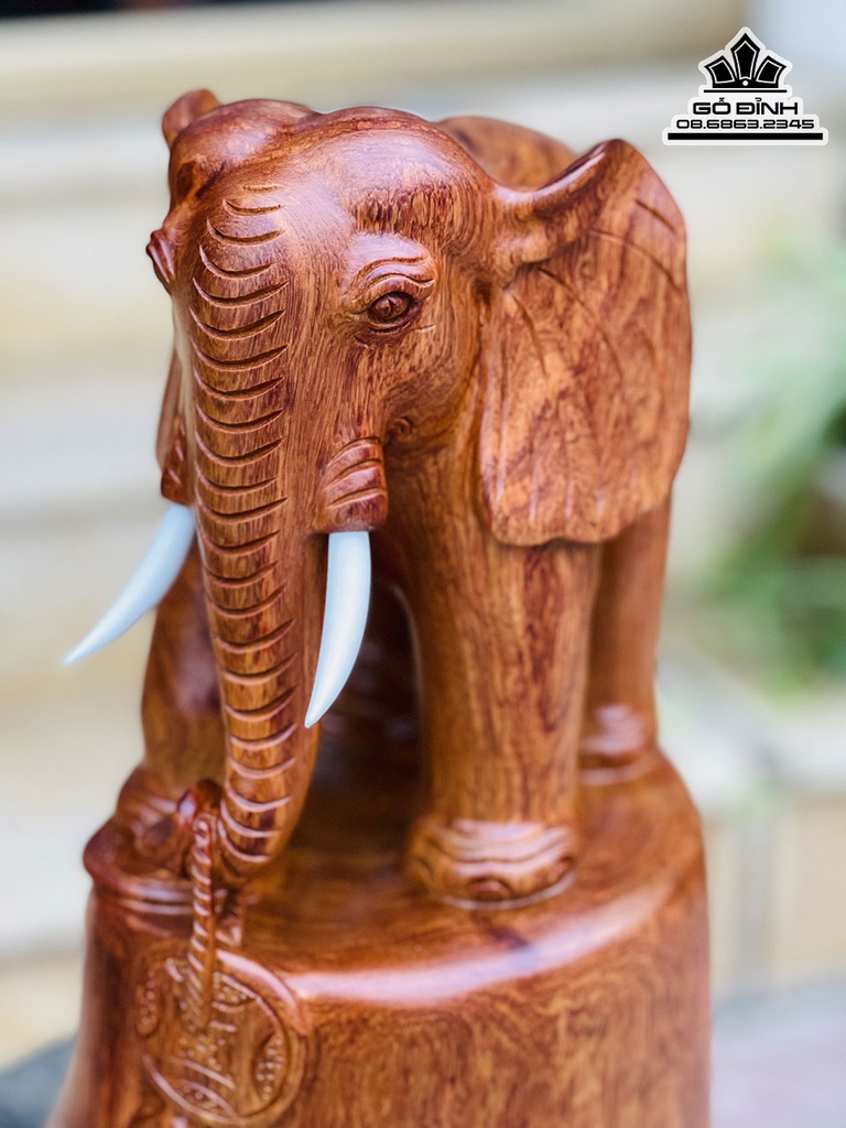 Tượng Voi Gõ Hương Cao 42 Ngang 27 Sâu 20 (cm) 2