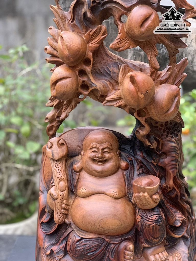 Tượng Phật Di Lặc Gỗ Xá Xị Cao 58 Ngang 30 Sâu 16 (cm) 0