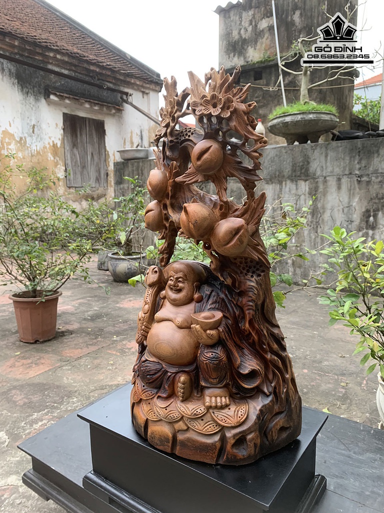 Tượng Phật Di Lặc Gỗ Xá Xị Cao 58 Ngang 30 Sâu 16 (cm) 1