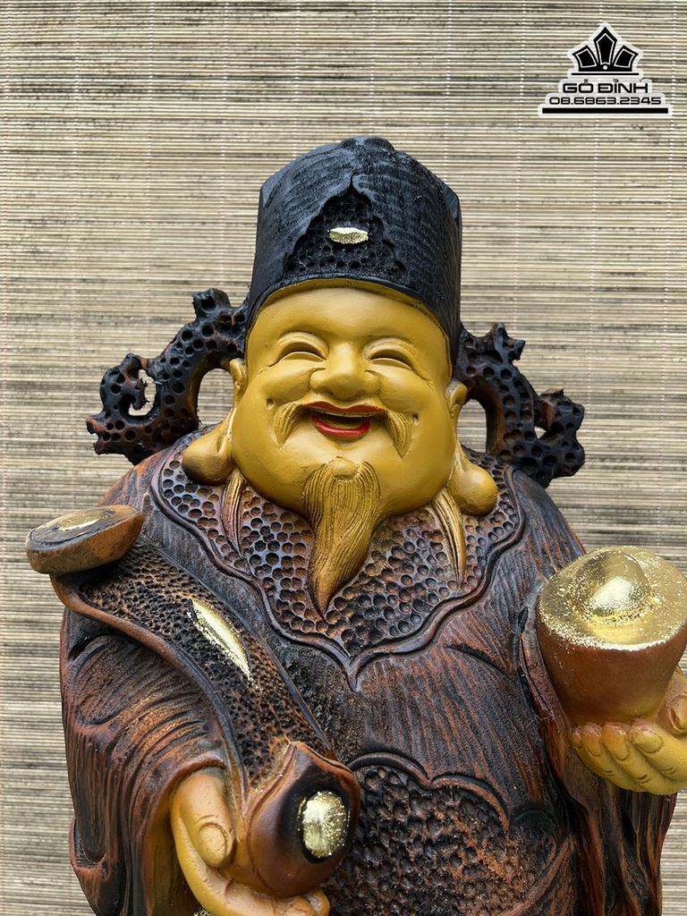 Tượng Thần Tài Gỗ Xá Xị Cao 82 Ngang 30 Sâu 26 (cm) 0