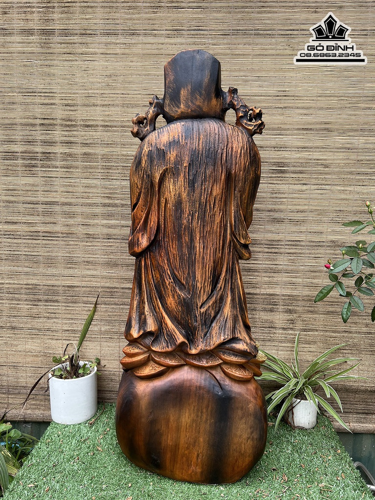 Tượng Thần Tài Gỗ Xá Xị Cao 82 Ngang 30 Sâu 26 (cm) 1