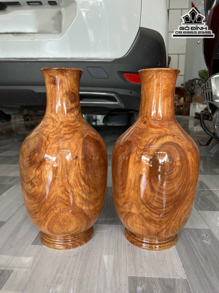 Bình Phú Quý Gỗ Gõ Đỏ Cà Te Cao 44 Đường Kính 23 (cm) 1
