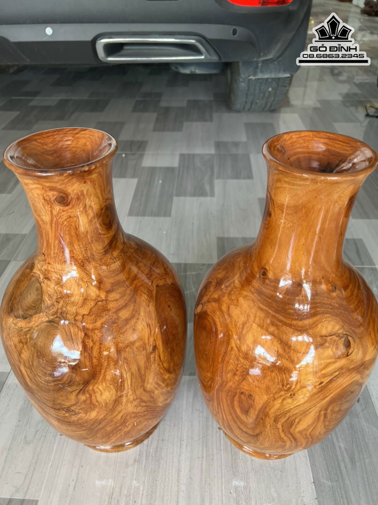 Bình Phú Quý Gỗ Gõ Đỏ Cà Te Cao 44 Đường Kính 23 (cm) 2
