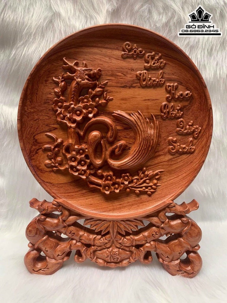 Tranh Đĩa Gỗ Hương Cao 37 Đường Kính 30 Dày 3 (cm) 0