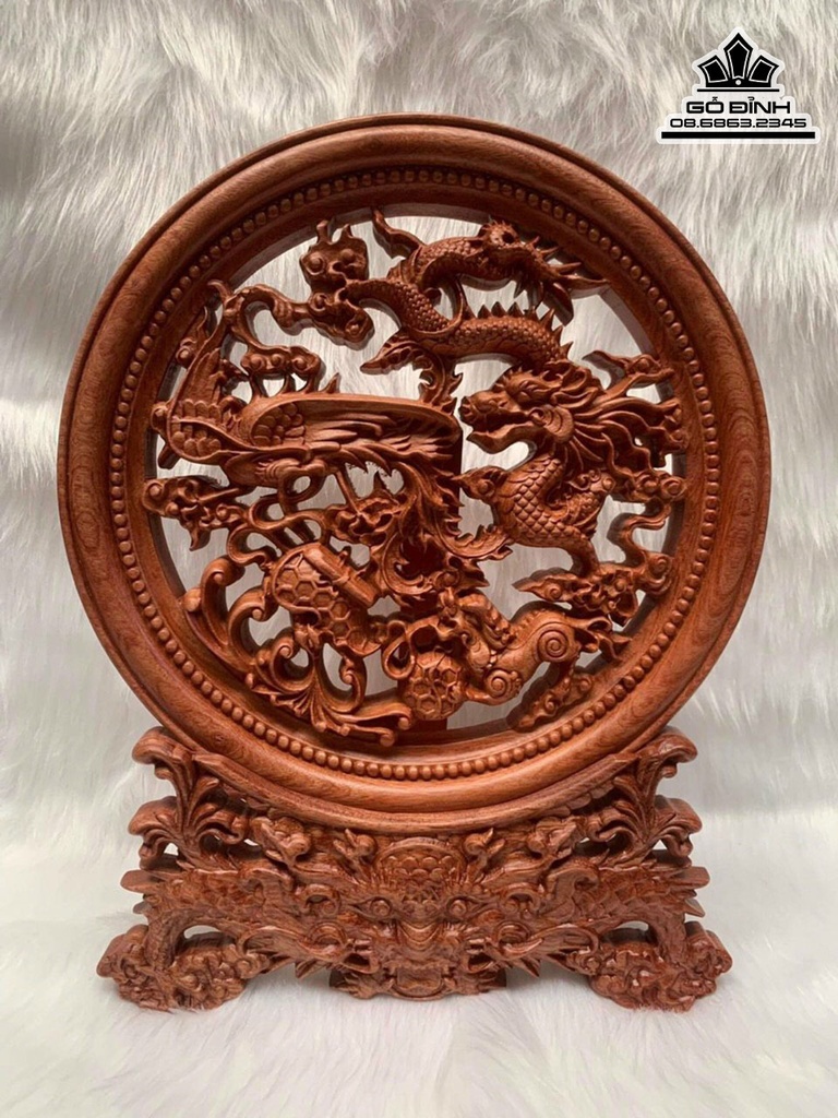 Tranh Đĩa Gỗ Hương Cao 37 Đường Kính 30 Dày 3 (cm) 1