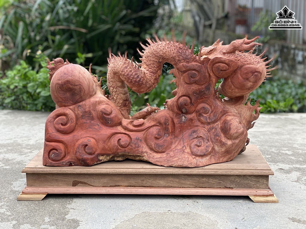 Tượng Rồng Nhất Long Gỗ Hương Cao 43 Ngang 78 Sau 30 (cm) 2