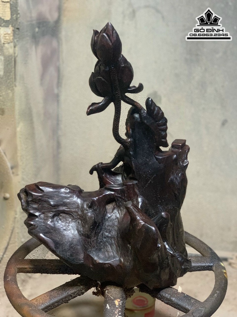 Tượng Phật Bà Quan Âm Gỗ Trắc Cao 51 Ngang 36 Sâu 34 (cm) 4