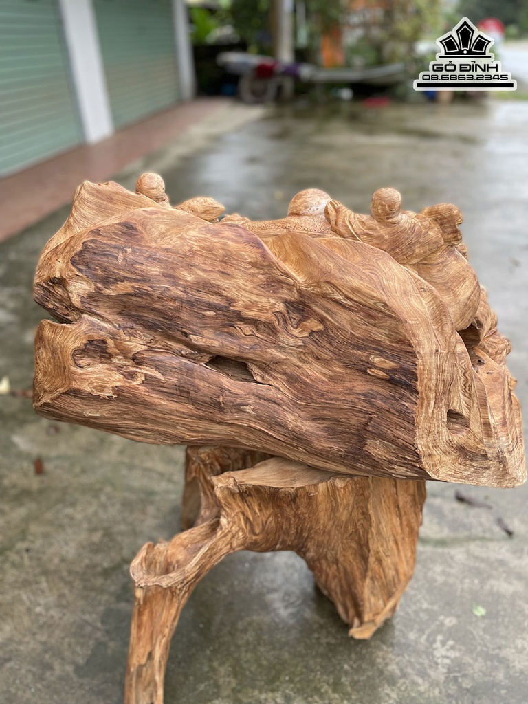 Tượng Phật Di Lặc Tam Phúc Gỗ Ngọc Am Cao 46 Ngang 78 Sâu 35 (cm) 1