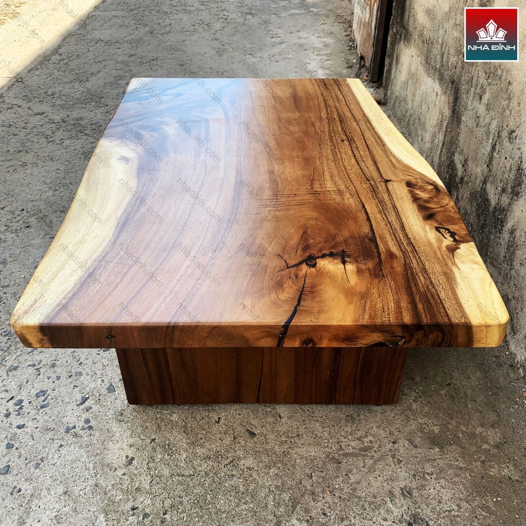 Bàn Sofa Gỗ Me Tây Dài 120 Rộng 77-81 Cao 42 (cm)2
