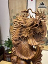 Tượng Cá Chép Hóa Rồng Gỗ Ngọc Am Cao 62 Ngang 35 Sâu 12 (cm)4