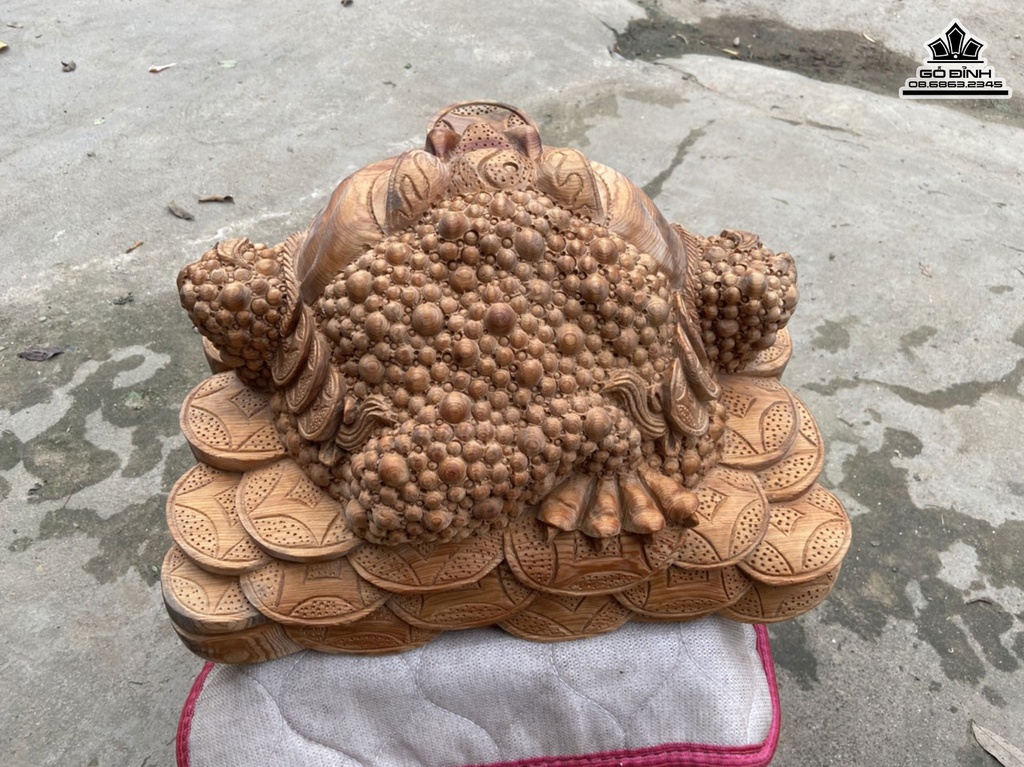 Tượng Cóc Gỗ Ngọc Am Cao 32 Ngang 52 Sâu 29 (cm) 0