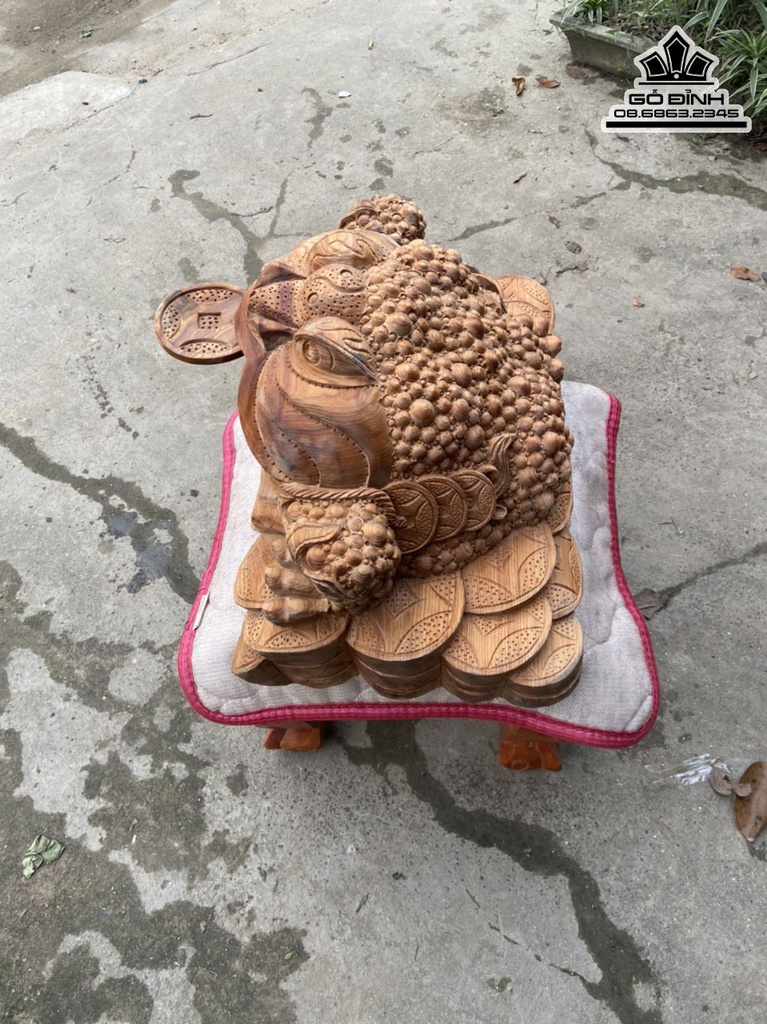 Tượng Cóc Gỗ Ngọc Am Cao 32 Ngang 52 Sâu 29 (cm) 1