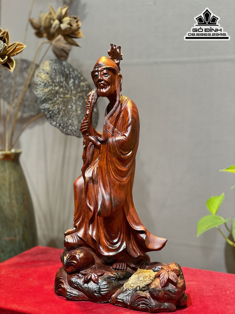 Tượng Trường Mi Gỗ Trắc Cao 41 Ngang 22 Sâu 16 (cm) 1
