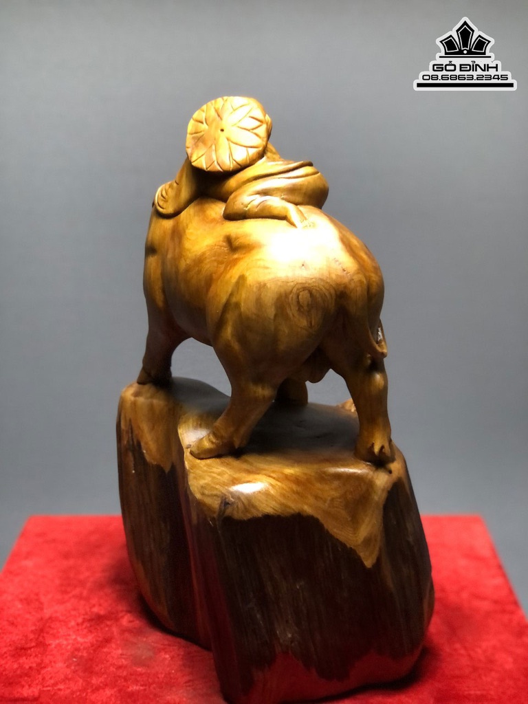 Tượng Tiểu Đồng Chăn Trâu Gỗ Ngọc Am Cao 43 Ngang 27 Sâu 23(cm) 1