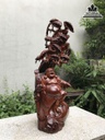 Tượng Di Lặc Gỗ Hương Liền Khối Cao 96 Ngang 38 Sâu 34 (cm) 1