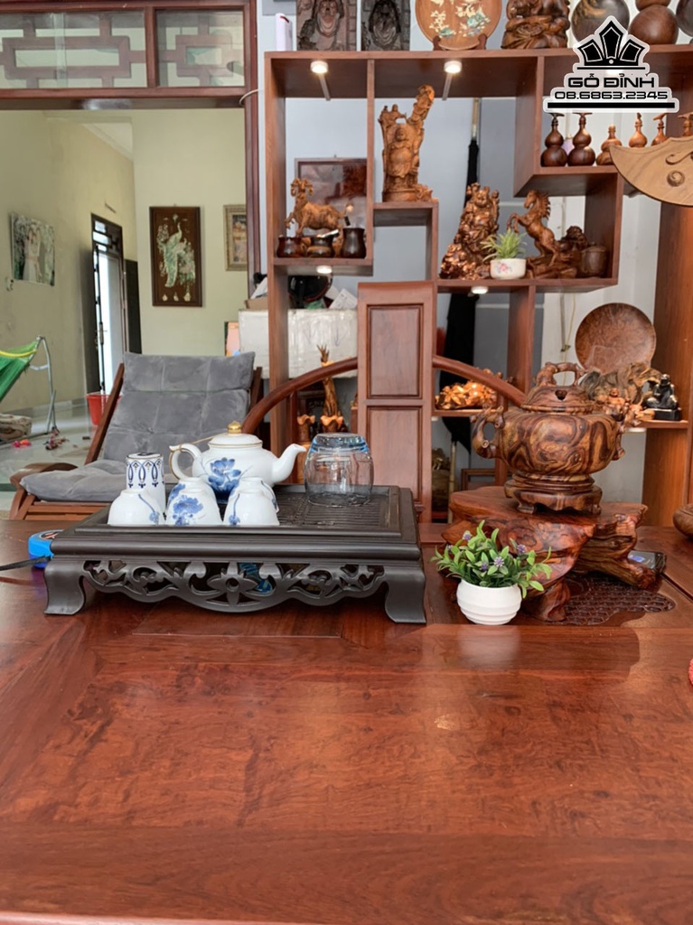 Lư Xông Trầm Gỗ Sưa Cao 12 Ngang 19 Sâu 13 (cm) 1