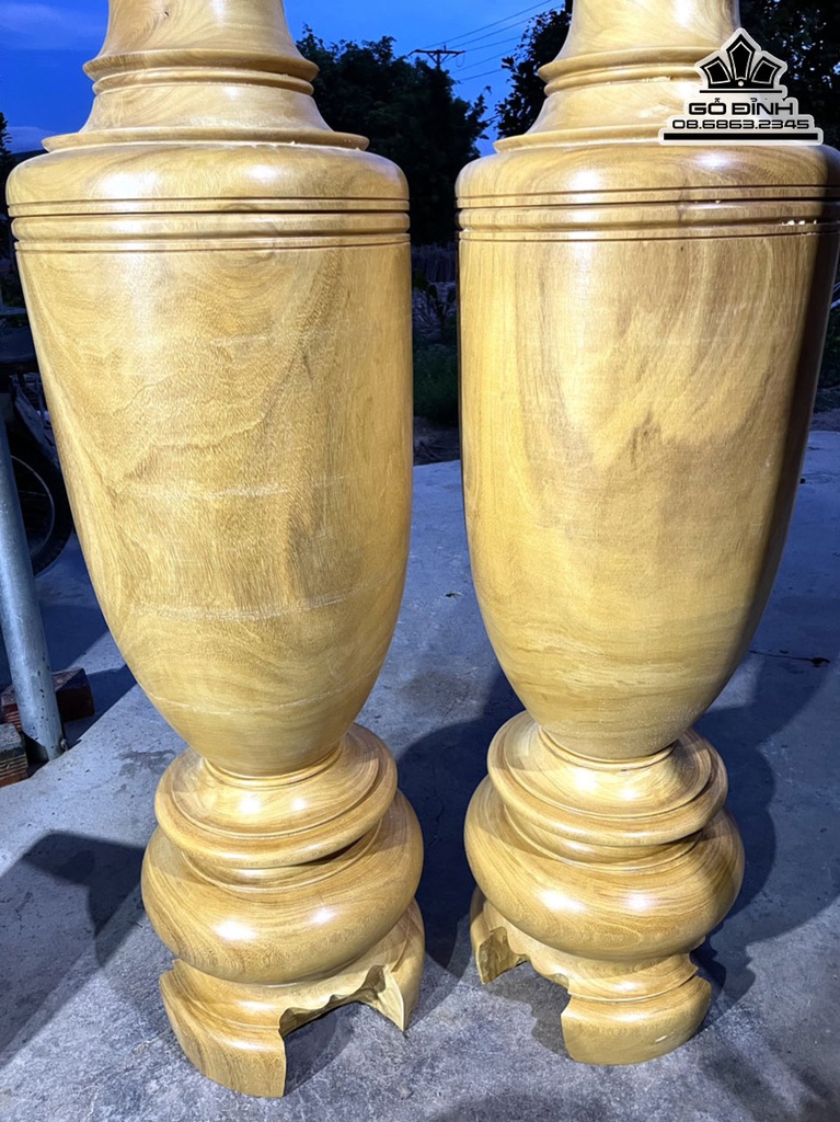 Cặp Lục Bình Gỗ Mít Cao 158 Đường Kính 41 (cm) 3