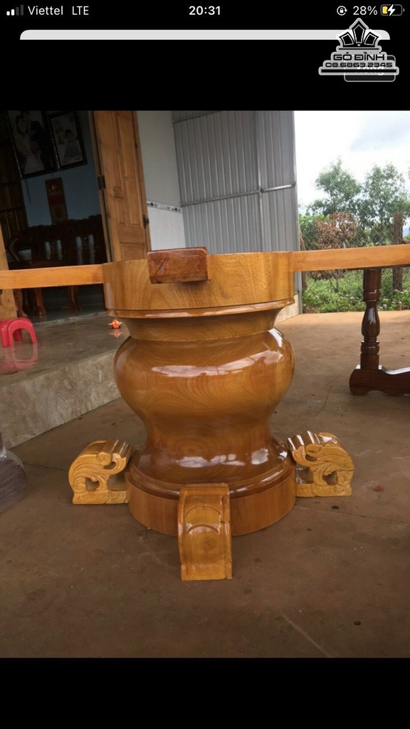 Chân Trù Tròn Gỗ Gõ 1