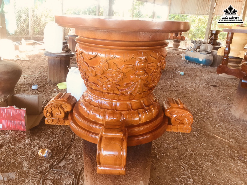 Chân Trù Tròn Gỗ Gõ 2