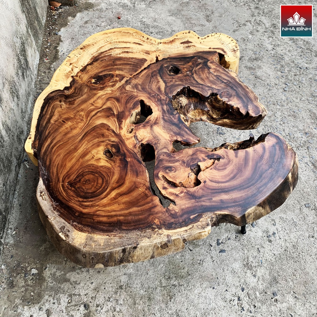 Bàn Trà Gỗ Me Tây Dài 120 Rộng 100 Dày 9,5 Cao 39.5 (cm)1