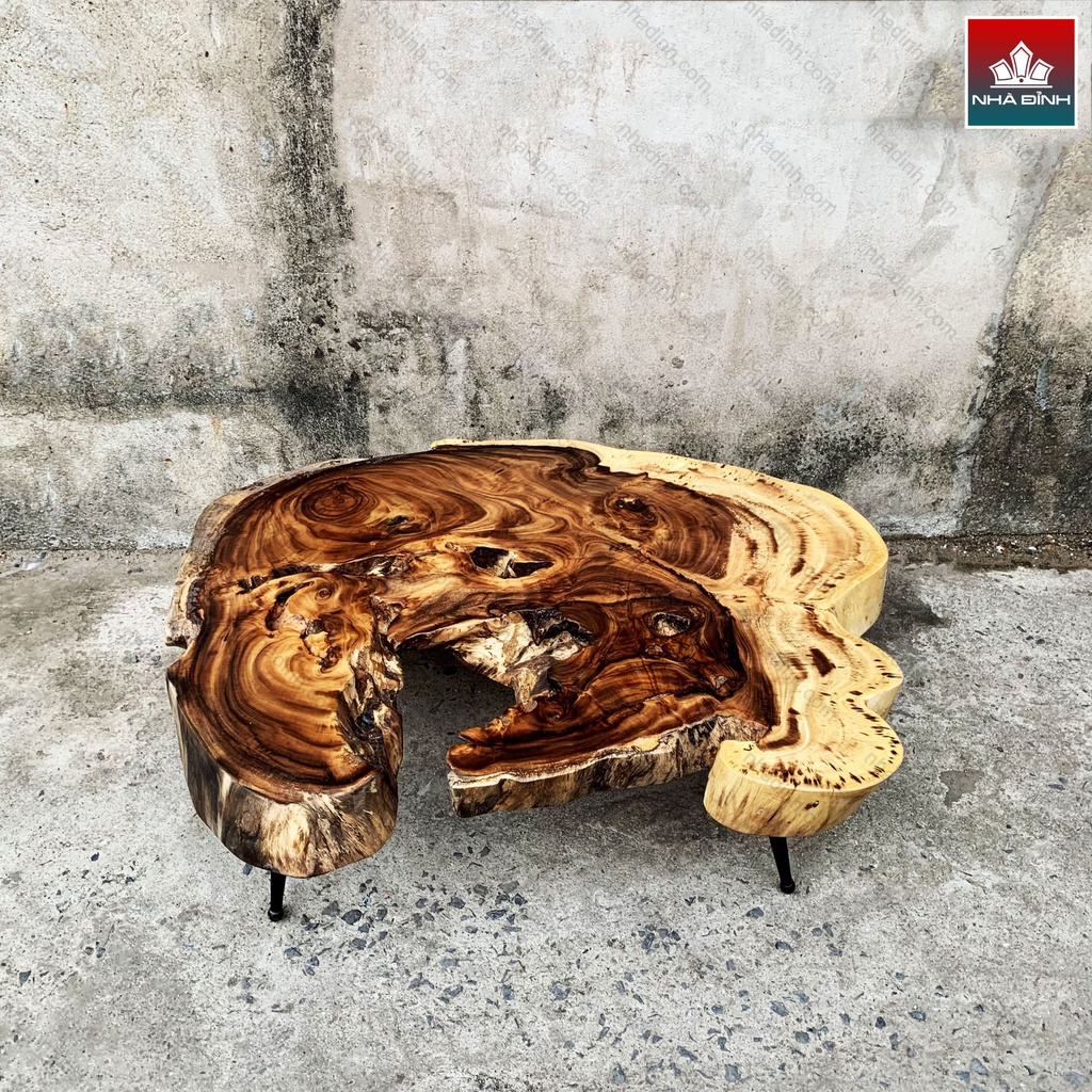 Bàn Trà Gỗ Me Tây Dài 120 Rộng 100 Dày 9,5 Cao 39.5 (cm)