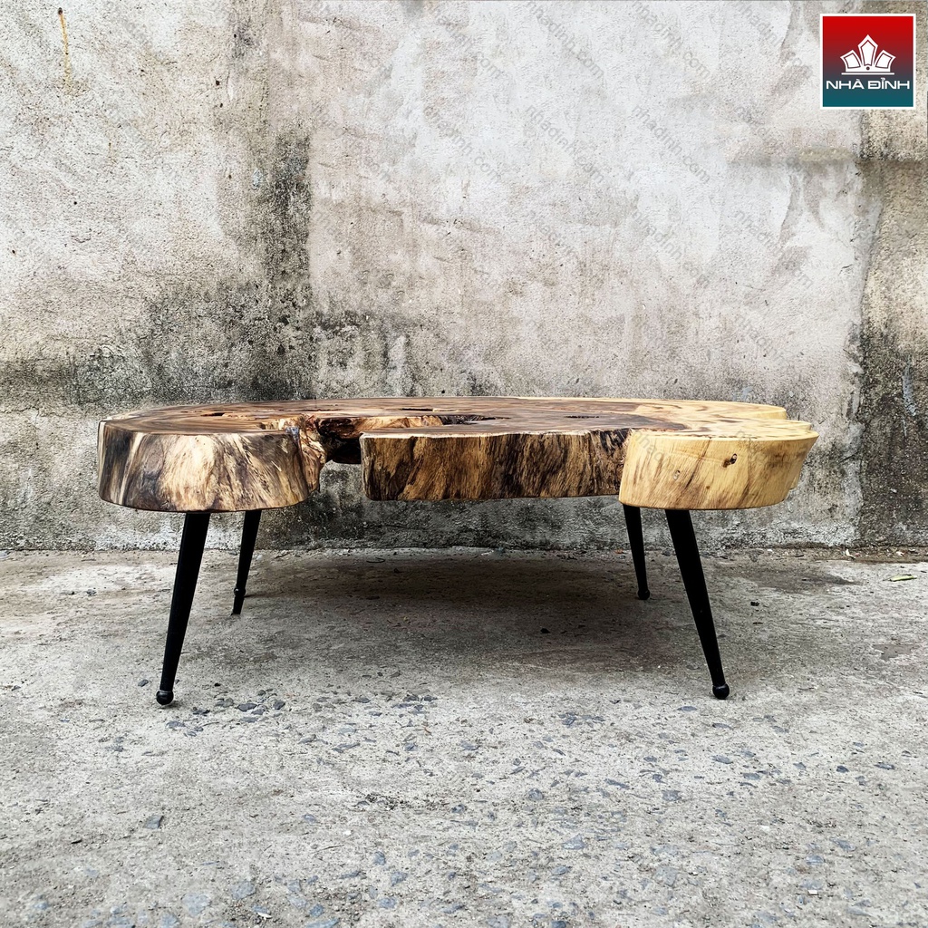 Bàn Trà Gỗ Me Tây Dài 120 Rộng 100 Dày 9,5 Cao 39.5 (cm)