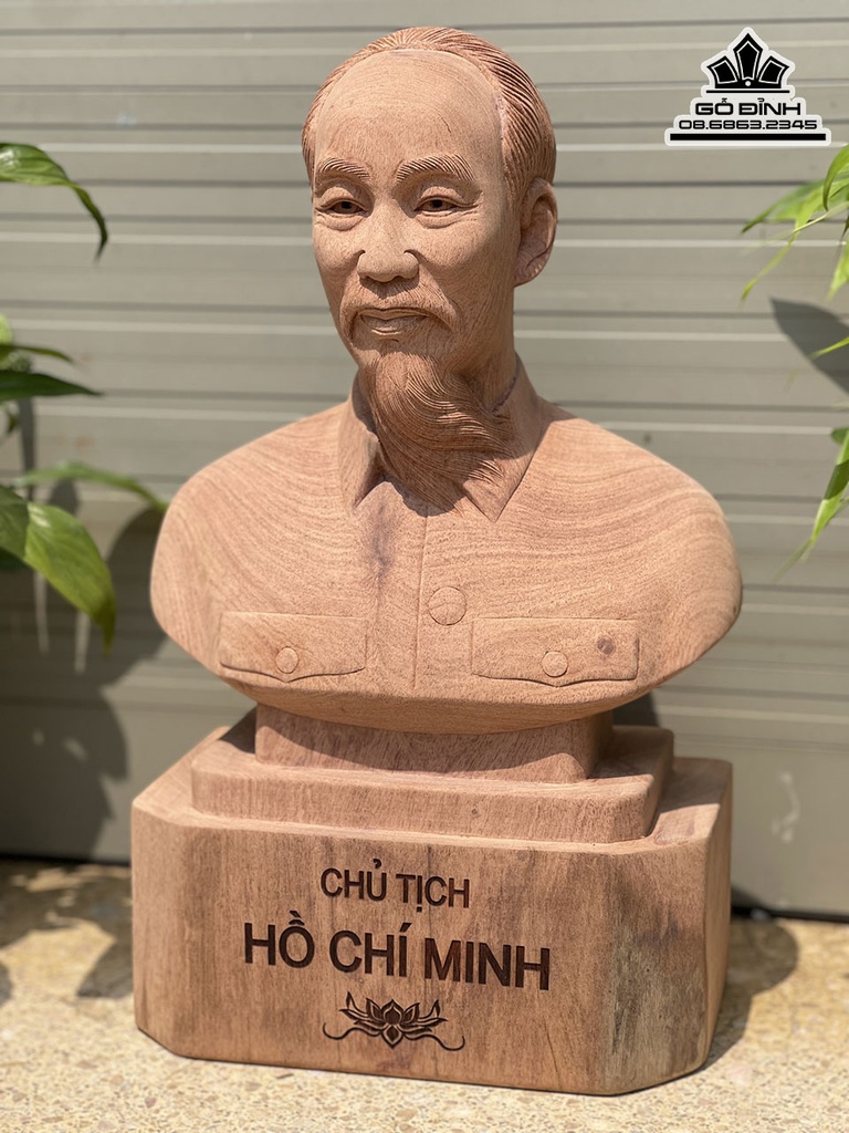 Tượng Bác Hồ Gỗ Hương Đá Cao 40 Ngang 27 Sâu 16 (cm) 1