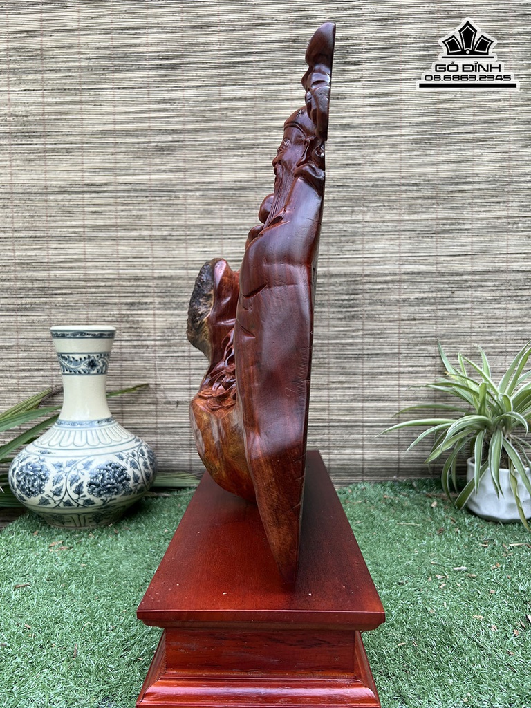 Tượng Phúc Lộc Thọ (Tam Đa) Gỗ Hương Cao 38 Ngang 41 Sâu 14 (cm) 1
