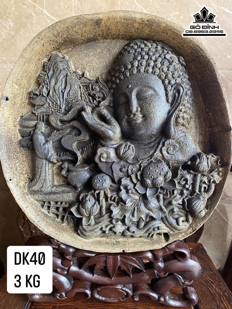 Đĩa Gỗ Diện Phật Gỗ Trầm Hương 1