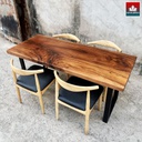 Bàn Ăn 4 Ghế Gỗ Me Tây Dài 165 Rộng 70 Cao 75 (cm)1