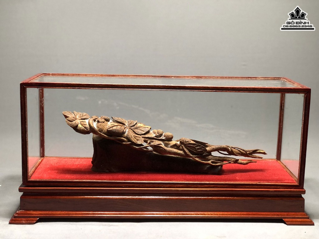 Tượng Kim Thiền Ngự Sâm Gỗ Hoàng Đàn Cao 12.5 Ngang 44 Sâu 5 (cm) 5