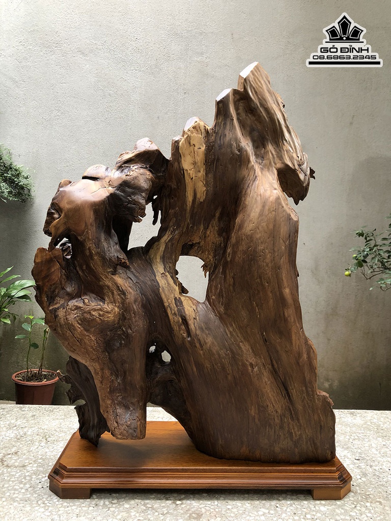 Tượng Nhất Tam Bái Phật Gỗ Bách Xanh Cao 76 Ngang  55 Sâu 20 (cm) 1