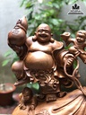 Tượng Phật Di Lặc Tam Phúc Đứng Bao Tiền Gỗ Xá Xị Cao 60 Ngang 45 Sâu 21 (cm) 1