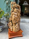 Tượng Phật Di Lặc Ngũ Phúc Đứng Bao Tiền Gỗ Bách Xanh Cao 90 Ngang 40 Sâu 26 (cm) 2