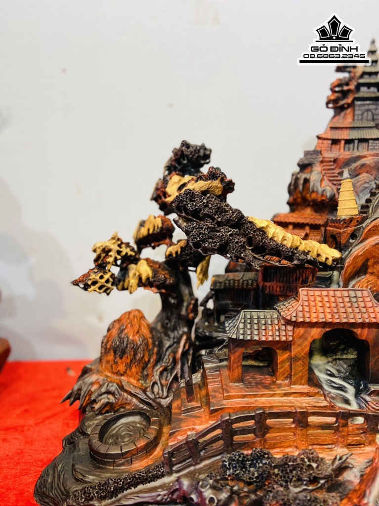 Tượng Tiểu Cảnh Xông Trầm Gỗ Trắc Cao 40 Ngang 38 Sâu 31 (cm) 0