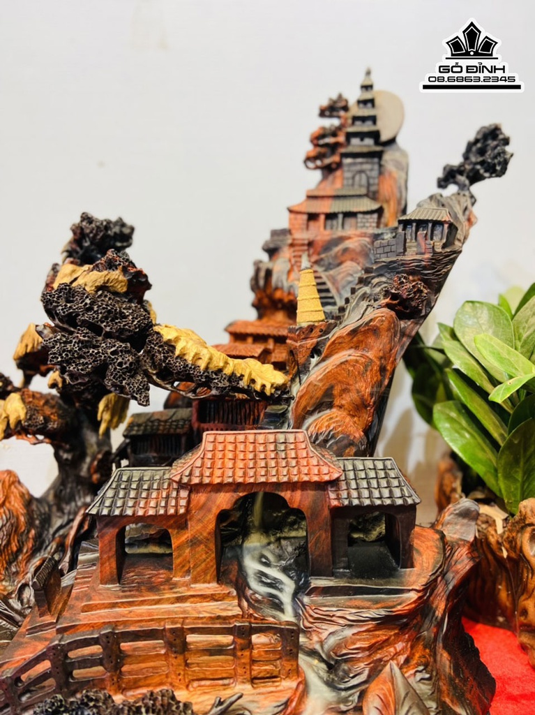 Tượng Tiểu Cảnh Xông Trầm Gỗ Trắc Cao 40 Ngang 38 Sâu 31 (cm) 1