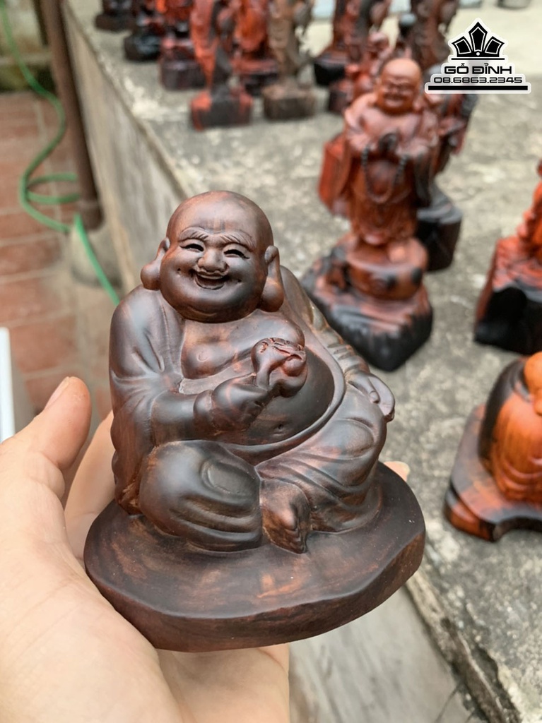 Tượng Phật Di Lặc Gỗ Trắc Cao 11 Ngang 9 Sâu 7 (cm) 1
