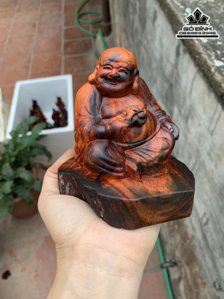 Tượng Phật Di Lặc Gỗ Trắc Cao 11 Ngang 9 Sâu 7 (cm) 3