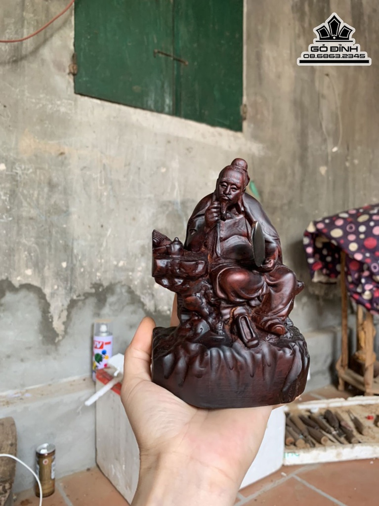 Tượng Thần Trà Gỗ Trắc Cao 15.5 Ngang 11 Sâu 7 (cm) 1