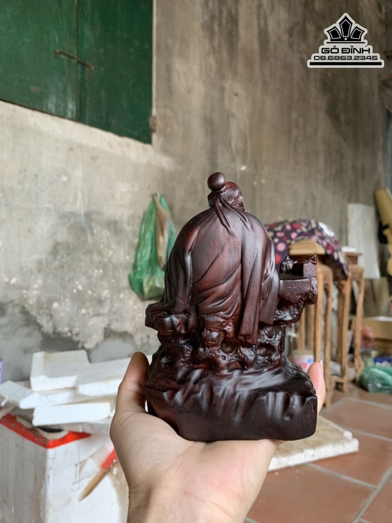 Tượng Thần Trà Gỗ Trắc Cao 15.5 Ngang 11 Sâu 7 (cm) 2
