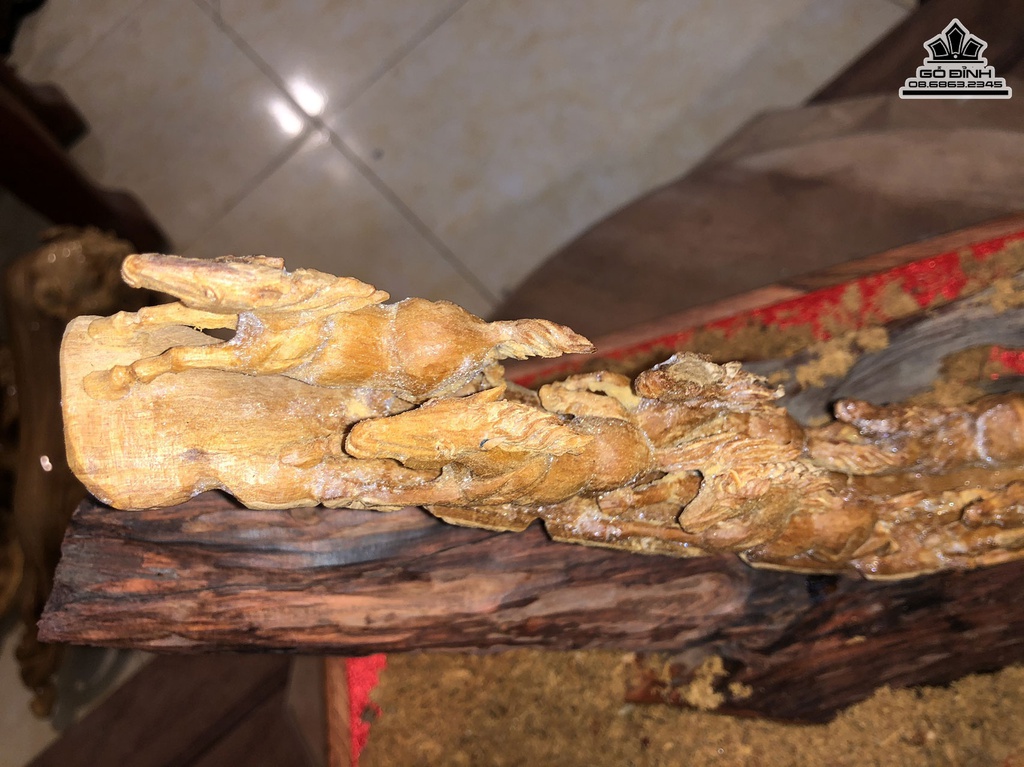 Tượng Ngựa (Bát Mã) Gỗ Hoàng Đàn Cao 38 Ngang 22 Sâu 12 (cm)5