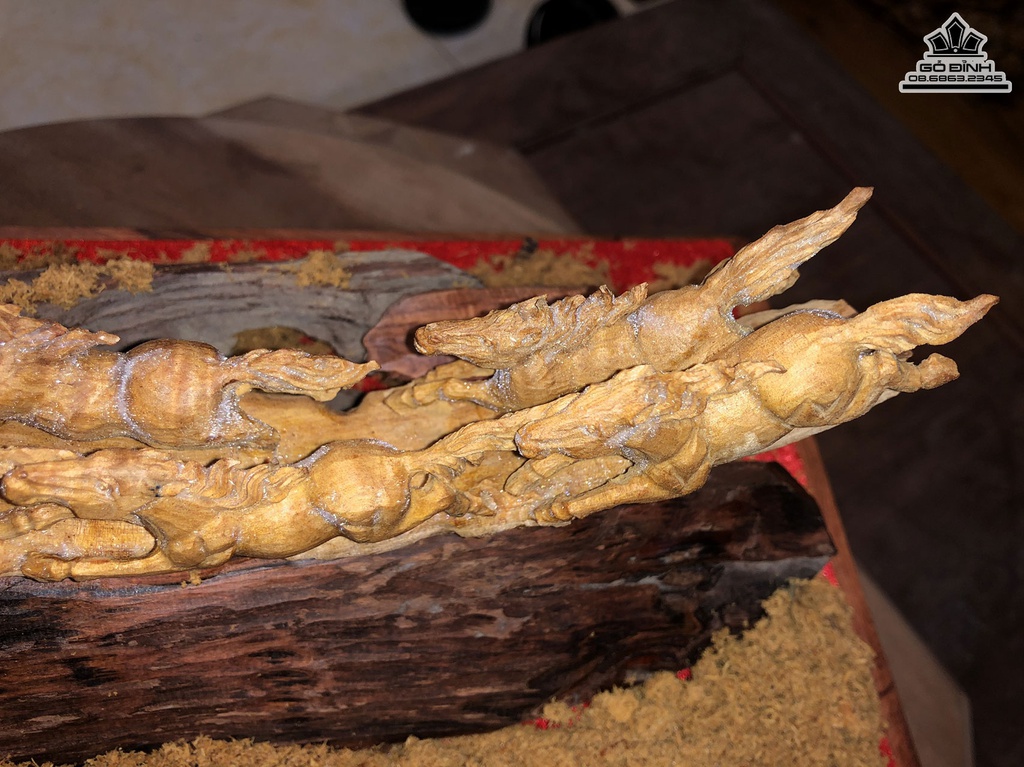 Tượng Ngựa (Bát Mã) Gỗ Hoàng Đàn Cao 38 Ngang 22 Sâu 12 (cm) 7