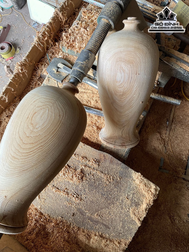 Cặp Bình Phú Quý Gỗ Ngọc Am Cao 41 Đường Kính 20 (cm) 0