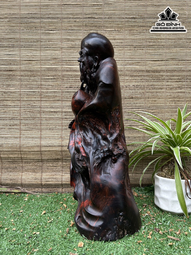 Tượng ông Thọ Gỗ Trắc Cao 35 Ngang 13 Sâu 12 (cm) 0